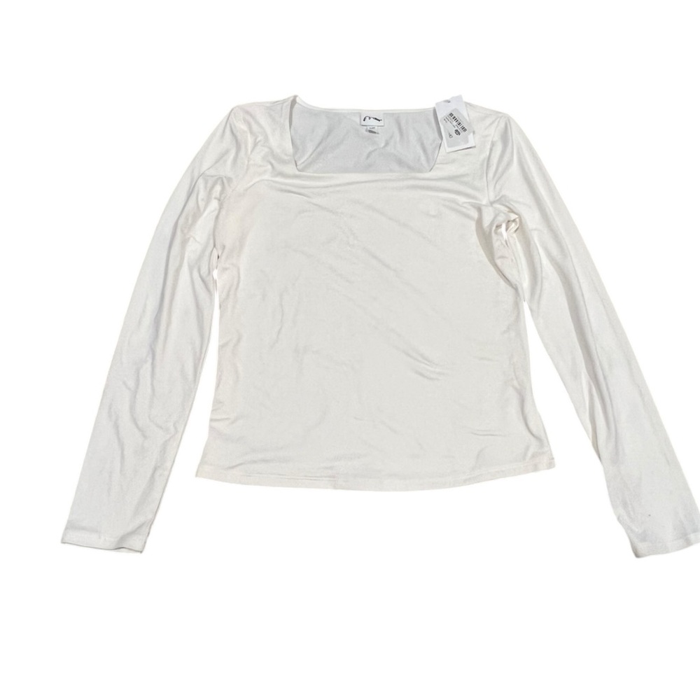 Art Class White Long Sleeve Square Neck Top Size XL (14)